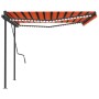 Retractable manual awning with orange and brown LED lights 4.5x3.5 m by vidaXL, Awnings - Ref: Foro24-3070245, Price: 691,96 ...