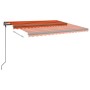 Toldo manual retráctil con LED naranja y marrón 4,5x3,5 m de vidaXL, Toldos - Ref: Foro24-3070245, Precio: 691,96 €, Descuent...