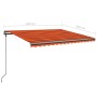 Retractable manual awning with orange and brown LED lights 4.5x3.5 m by vidaXL, Awnings - Ref: Foro24-3070245, Price: 691,96 ...