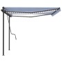 Manual retractable awning with blue and white LED 4.5x3.5 m by vidaXL, Awnings - Ref: Foro24-3070241, Price: 673,01 €, Discou...