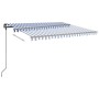 Manual retractable awning with blue and white LED 4.5x3.5 m by vidaXL, Awnings - Ref: Foro24-3070241, Price: 693,99 €, Discou...