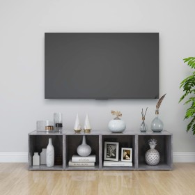 Mueble de TV 4uds madera contrachapada gris hormigón 37x35x37cm de vidaXL, Muebles TV - Ref: Foro24-805512, Precio: 56,99 €, ...