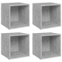 TV cabinet 4 units concrete gray plywood 37x35x37cm by vidaXL, TV Furniture - Ref: Foro24-805512, Price: 56,24 €, Discount: %