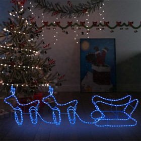 Christmas garden decoration reindeer and sleigh 576 LEDs by vidaXL, Christmas lights - Ref: Foro24-329812, Price: 43,99 €, Di...