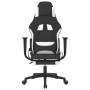 Silla gaming con reposapiés tela negro y blanco de vidaXL, Sillones para videojuegos - Ref: Foro24-3143750, Precio: 144,82 €,...