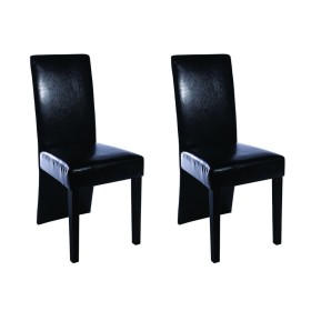 Sillas de comedor 2 unidades cuero sintético negro de vidaXL, Sillas de comedor - Ref: Foro24-60249, Precio: 113,51 €, Descue...