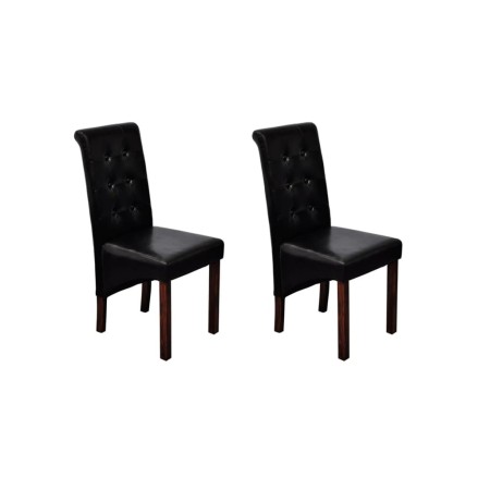 Dining chairs 2 units black synthetic leather by vidaXL, dining chairs - Ref: Foro24-60623, Price: 173,10 €, Discount: %