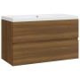 Mueble de baño con lavabo madera contrachapada marrón roble de vidaXL, Tocadores de baño - Ref: Foro24-3120344, Precio: 220,8...