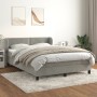 Box spring bed with light gray velvet mattress 140x200 cm by vidaXL, Beds and slatted bases - Ref: Foro24-3127433, Price: 436...