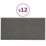 Paneles de pared 12 uds terciopelo gris oscuro 30x15 cm 0,54 m² de vidaXL, Recubrimiento de paredes - Ref: Foro24-343780, Pre...