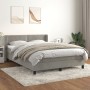 Cama box spring con colchón terciopelo gris claro 140x200 cm de vidaXL, Camas y somieres - Ref: Foro24-3130901, Precio: 440,7...