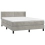 Cama box spring con colchón terciopelo gris claro 140x200 cm de vidaXL, Camas y somieres - Ref: Foro24-3130901, Precio: 440,7...