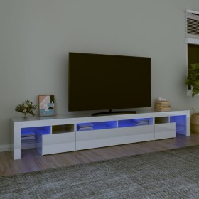 Mueble de TV con luces LED blanco brillante 260x36,5x40 cm de vidaXL, Muebles TV - Ref: Foro24-3152782, Precio: 223,57 €, Des...