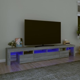 Mueble de TV con luces LED gris Sonoma 230x36,5x40 cm de vidaXL, Muebles TV - Ref: Foro24-3152792, Precio: 166,46 €, Descuent...