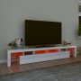 Mueble de TV con luces LED blanco brillante 230x36,5x40 cm de vidaXL, Muebles TV - Ref: Foro24-3152790, Precio: 190,59 €, Des...