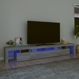 Mueble de TV con luces LED gris Sonoma 260x36,5x40 cm de vidaXL, Muebles TV - Ref: Foro24-3152784, Precio: 179,94 €, Descuent...