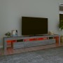 Mueble de TV con luces LED gris Sonoma 260x36,5x40 cm de vidaXL, Muebles TV - Ref: Foro24-3152784, Precio: 179,39 €, Descuent...