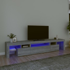 Mueble de TV con luces LED gris Sonoma 215x36,5x40 cm de vidaXL, Muebles TV - Ref: Foro24-3152800, Precio: 162,71 €, Descuent...