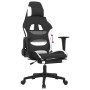 Silla gaming con reposapiés tela negro y blanco de vidaXL, Sillones para videojuegos - Ref: Foro24-3143750, Precio: 144,82 €,...