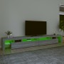 TV cabinet with LED lights Sonoma gray 290x36.5x40 cm by vidaXL, TV Furniture - Ref: Foro24-3152808, Price: 210,99 €, Discoun...