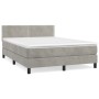 Boxspringbett mit hellgrauer Samtmatratze 140x200 cm von vidaXL, Betten und Lattenroste - Ref: Foro24-3141245, Preis: 421,89 ...