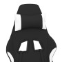 Silla gaming con reposapiés tela negro y blanco de vidaXL, Sillones para videojuegos - Ref: Foro24-3143750, Precio: 144,82 €,...