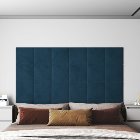 Wall panels 12 pcs blue velvet 30x30 cm 1.08 m² by vidaXL, Wall covering - Ref: Foro24-343806, Price: 42,14 €, Discount: %