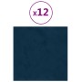 Wall panels 12 pcs blue velvet 30x30 cm 1.08 m² by vidaXL, Wall covering - Ref: Foro24-343806, Price: 42,14 €, Discount: %