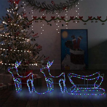 Weihnachts-Rentier- und Schlitten-Gartendekoration, 576 LEDs von vidaXL, Weihnachtsbeleuchtung - Ref: Foro24-329813, Preis: 6...