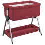 Cuna con colchón tela de lino rojo de vidaXL, Cunas y camas para niños - Ref: Foro24-10293, Precio: 112,93 €, Descuento: %