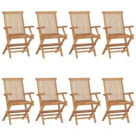 Garden chairs 8 units solid teak wood by vidaXL, Garden chairs - Ref: Foro24-3072888, Price: 595,62 €, Discount: %