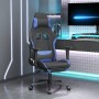 Silla gaming con reposapiés tela negro y azul de vidaXL, Sillones para videojuegos - Ref: Foro24-3143749, Precio: 144,82 €, D...