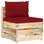 3-Sitzer-Sofa aus Paletten mit Kissen aus grün imprägniertem Kiefernholz von vidaXL, Gartensets - Ref: Foro24-3074564, Preis:...