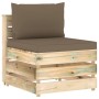 3-Sitzer-Sofa aus Paletten mit Kissen aus grün imprägniertem Kiefernholz von vidaXL, Gartensets - Ref: Foro24-3074563, Preis:...