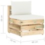 3-Sitzer-Sofa aus Paletten mit Kissen aus grün imprägniertem Kiefernholz von vidaXL, Gartensets - Ref: Foro24-3074557, Preis:...