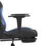 Gaming chair with black and blue fabric footrest by vidaXL, Gaming chairs - Ref: Foro24-3143749, Price: 144,82 €, Discount: %