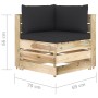 3-Sitzer-Sofa aus Paletten mit Kissen aus grün imprägniertem Kiefernholz von vidaXL, Gartensets - Ref: Foro24-3074562, Preis:...