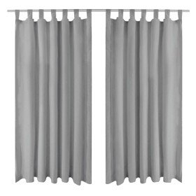 Micro-satin curtains with loops, 2 units, 140x175cm, gray. by vidaXL, Curtains and curtains - Ref: Foro24-132213, Price: 20,8...