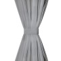 Micro-satin curtains with loops, 2 units, 140x175cm, gray. by vidaXL, Curtains and curtains - Ref: Foro24-132213, Price: 20,8...