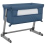 Cuna con colchón tela de lino azul marino de vidaXL, Cunas y camas para niños - Ref: Foro24-10298, Precio: 94,11 €, Descuento: %