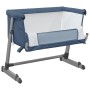 Cuna con colchón tela de lino azul marino de vidaXL, Cunas y camas para niños - Ref: Foro24-10298, Precio: 94,11 €, Descuento: %