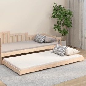 Estructura de cama madera maciza de pino 100x200 cm de vidaXL, Camas y somieres - Ref: Foro24-823489, Precio: 81,09 €, Descue...