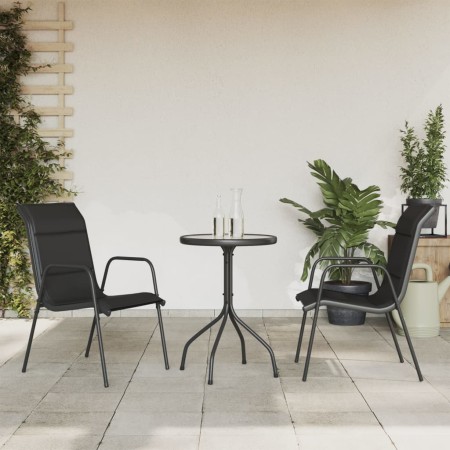 3-piece black steel garden dining set by vidaXL, Garden sets - Ref: Foro24-3203729, Price: 106,99 €, Discount: %