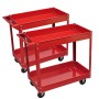 Carrito de herramientas de taller 2 uds 2 estantes rojo 100 kg de vidaXL, Carretillas de carga - Ref: Foro24-140155, Precio: ...