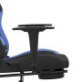 Gaming-Stuhl mit Fußstütze aus schwarzem und blauem Stoff von vidaXL, Gaming-Stühle - Ref: Foro24-3143729, Preis: 135,87 €, R...