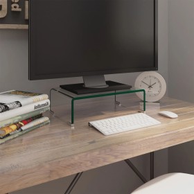 Clear glass TV stand/monitor riser 40x25x11 cm by vidaXL, TV Furniture - Ref: Foro24-244126, Price: 58,82 €, Discount: %