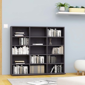 Gray plywood CD shelf 102x23x89.5 cm by vidaXL, CD and DVD storage - Ref: Foro24-801789, Price: 63,99 €, Discount: %