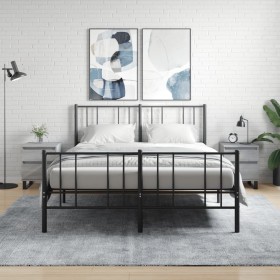 Mesita de noche 2 uds madera ingeniería gris Sonoma 40x35x50 cm de vidaXL, Mesitas de noche - Ref: Foro24-830697, Precio: 81,...