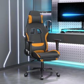 Gaming chair with black and orange fabric footrest by vidaXL, Gaming chairs - Ref: Foro24-3143747, Price: 131,99 €, Discount: %