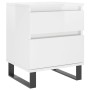 Bedside tables 2 units engineered wood white gloss 40x35x50 cm by vidaXL, Nightstands - Ref: Foro24-830689, Price: 108,89 €, ...